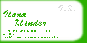 ilona klinder business card